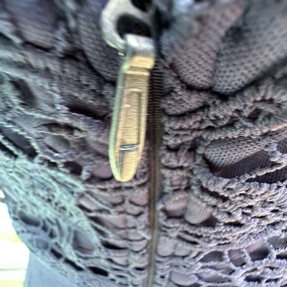 Lulus Womens Blue Gown Medium Madalyn V Neck Lace Chiffon Full Length Maxi - Picture 10 of 15